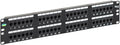 ICC Voice Patch Panel, UL Listed, Rackmount 6P6C 48 Port 2U 19-Inch Telephone Network Patch Panel with Rear UTP USOC Wiring 110 IDC Terminal Blocks for PBX and Business Phone Systems, Black