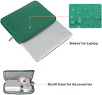 MOSISO Laptop Case 13.3 inch, 13-13.3 inch Laptop Sleeve Bag Compatible with MacBook Air/Pro 13 / Pro 14, HP Dell ASUS Lenovo Notebook, Neoprene Computer Sleeve Bag with Small Case, Peacock Green