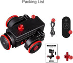 EACHSHOT Motorized Dolly Car, 3-Wheels Wireless Electric Track Rail Slider Video Camera Dolly Car with Remote Control, Compatible with DSLR Camera, Camcorder, for GoPro, iPhone, and Android Smartphone