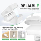 12 White Magnetic Cable Clips,Under Desk Cable Management,Cord Holder for Nightstand Home Office Car Phone Wall,2025 Adhesive Cord Organizer[0.45" in Ht Save Space/Versatile for Wire Up to 0.27" OD]