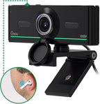 1080P Webcam with Microphone for Desktop, Computer Webcam Connect Bluetooth Headset/Earphone/Speaker, Streaming Webcams for Live Skype Teams, PC Web Camera for Streaming,Bluetooth only for Audio