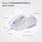 UtechSmart Venus Gaming Mouse RGB Wired, 16400 DPI High Precision Laser Programmable LED MMO Computer Gaming Mice with 12 Side Buttons
