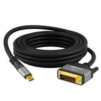 4K USB C to DVI Cable 4 FT, USB Type-C to DVI-D Adapter Cord, (Thunderbolt 3/4) Compatible with iPhone 16/15 Series, MacBook Pro/Air, iPad Pro, iMac, Galaxy S24, XPS, Surface Book 3 and More, Real 4K
