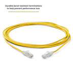 TRUECABLE Cat6 Component Rated Patch Cable, Unshielded (U/UTP), 10ft, Yellow, 28AWG Solid Copper, Snagless 10G High-Speed Ethernet Cable, PoE++ 4PPoE 100W, UL Listed, RoHS-3, 5 Pack