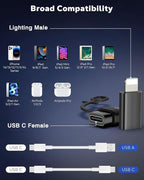 MoKo USB C to Lightning Adapter 4 Pack, Not for Audio/OTG, Lightning Male to USB C Female Adapter for iPhone 14/13/12/11/X Series, iPad/AirPods, Charging & Data Sync, with Anti-Lost Loop, Black