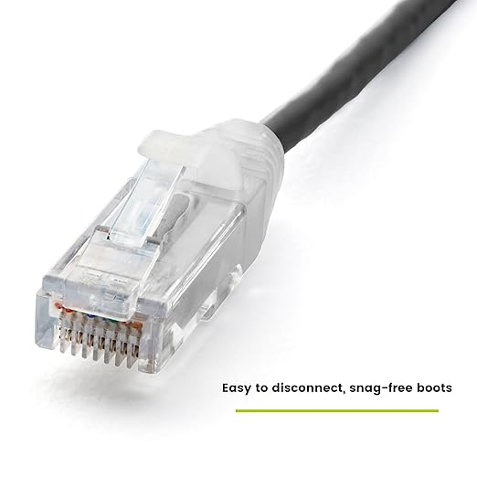 TRUECABLE Cat6 Component Rated Patch Cable, Unshielded (U/UTP), 10ft, Black, 28AWG Solid Copper, Snagless 10G High-Speed Ethernet Cable, PoE++ 4PPoE 100W, UL Listed, RoHS-3, 5 Pack