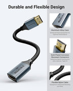 8K Short HDMI Extender Cable 0.6 FT Ideal for Tight Spaces, HDMI Extension Male to Female Adapter, Compatible with Roku TV Stick, HDTV, Game Console, Laptop (2 Pack, 0.6FT)