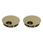 2 Pack Desk Grommet 2 Inch 50mm, Zinc Alloy Computer Desk Wire Hole Cover, Office Desktop Cord Cable Hole Metal Ring, Bronze Tone
