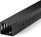 ZhiYo H1.4 x W1.6in Server Rack Cable Management Raceway, 94.5in(6X L15.7in) Cable Raceway Kit, Electrically Safe PVC Open Slot Wire Cord Hider for Under Desk/Computer/Network Cords, Black