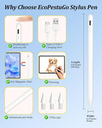 Stylus Pencil for Apple iPad 2018-2025 A16 11/10/9/8/7/6,iPad mini A17 Pro/6/5,iPad Air M3/M2 11"/13"/5/4/3,iPad Pro M4 13"/12.9"/11" USB-C Fast Charging Pencil,Pixel-Perfect Tilt Sensitivity