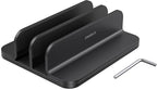 Dual Aluminum Vertical Laptop Stand Organizer, Sturdy Notebook Computer Holder Stand Compatible with New Liquid Retina XDR Apple MacBook Air/Pro, Mac mini and iPad Pro - Black