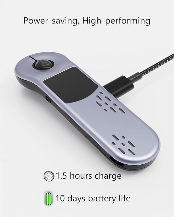 Rechargeable Air Mouse for PC/iOS/Android with Touchpad Wireless PPT Presenter with Bluetooth 2.4G, Works with PowerPoint/Keynote/TikTok/Camera/Kindle App (Silver)