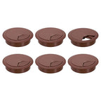 uxcell 6 Pcs 80mm (3.15 Inch) Desk Grommet, Plastic Cable Hole Cover, Wire Cord Cable Organizer for Home Office Computer Desk Cabinet, Brown