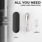 Rolling Square inCharge XL 6-in-1 Multi Charging Cable, Portable USB and USB-C Cable with 100W Ultra-Fast Charging Power, 10 Ft/3m, Glacier White