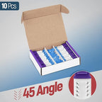 Everest 45° Angled RJ45 Cat5e Keystone Jacks 10-Pack in Purple - Slim Profile Female RJ45 Connectors - Cat 5e Keystone Jack - Compatible with 45° Angled Speed Termination Tool - 45Term (B0BL3GS7ZY)