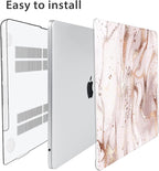 Compatible with MacBook Air 13 inch Case 2025 2024-2022 M4 A3240 M3 A3113 M2 A2681, Plastic Hard Shell&Keyboard Cover&Screen Film&Webcam Cover for MacBook Air 13.6 inch Case, Abstract Marble