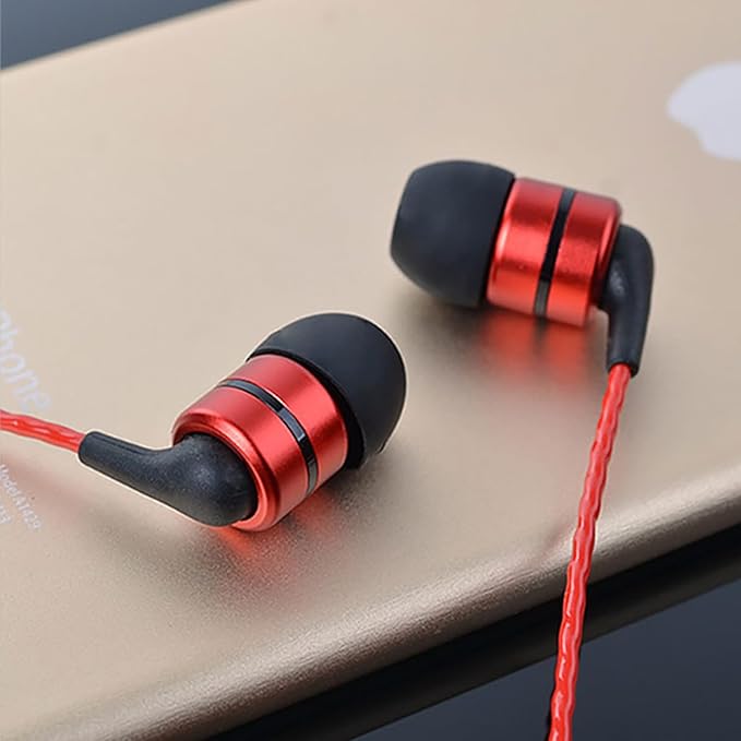 SoundMAGIC E80C Wired Earbuds with Microphone HiFi Stereo Audiophile Earphones Noise Isolating in Ear Headphones Comfortable Fit Super Bass Black Red