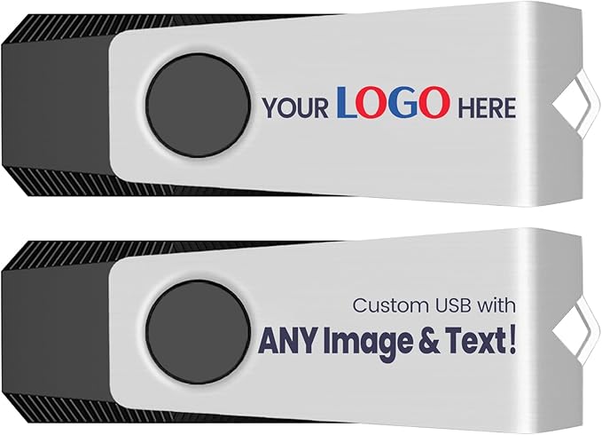 Customizable Flash Drives 16GB, Wooolken Personalized USB 2.0 Drive 10/20/50/100 Pack, Custom Thumb Drive Engraved Logo USB Drive (Mixcolors)
