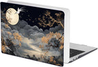 for MacBook Air 13 inch Case 2021 2020 2019 2018 Release A2337 M1 A2179 A1932 with Touch ID, Crystal Black Pattern Plastic Hard Shell Case Cover for Mac Air 13 M1, Tide Illustration 2