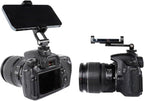 Aluminium Alloy Phone Tripod Mount, Universal Cell Phone Mount Adapter with 2 Cold Shoe Mount for Horizontal and Vertical Shooting, Compatible with iPhone, Pixel, Samsung Galaxy and All Phones