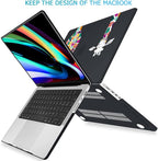 Mektron Case for MacBook Pro 16" M4 A3403 A3186 M3 A2991 M2 A2780 M1 A2485 (2021/2023/2024) Pro/Max with Touch ID, Hard Shell Plastic Laptop Cover Keyboard Cover Screen Protector, Black
