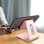 CreaDream Cell Phone Stand, Cradle, Holder, Aluminum Desktop Stand Compatible with Switch, All Smart Phone, iPhone 15 14 13 12 Pro Max Plus Mini Xr X Se 8 SE -Rose Gold