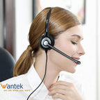 Cell Phone Headset with Microphone Noise Cancelling & Call Controls, 3.5mm Computer Headphones for Samsung PC Business Skype Softphone Call Center Office, Clear Chat, Ultra Comfort