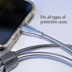 Metal Braided Wire USB C to USB C Cable 6ft, 2Pack, 60W 3A, Stainless Steel, Strong Durable Wire, Tangle Free, Pets Chewing Proof, Silver