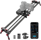 NEEWER 39.4”/100cm Motorized Camera Slider, App Wireless Control Carbon Fiber Dolly Rail Slider, Support Video Mode, Time Lapse Photography, Horizontal, Tracking and 120° Panoramic Shooting (ER1-100)