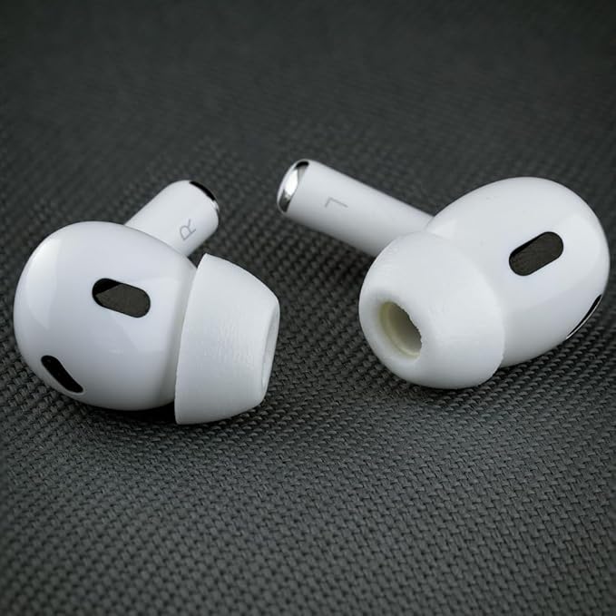 Comply TrueGrip MAX | Premium Memory Foam Replacement Earbud Tips for Apple AirPods Pro 1 & 2 | Long Lasting Comfort, Extreme Durability, Secure Fit, Superior Noise Isolation| White (Small) (1 Pair)