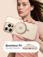 MAGIC JOHN 360° Rotatable Magnetic Invisible Stand for iPhone 14 Pro Case [Anti-Slip Grip] [Compatible with MagSafe] 16FT Shockproof for iPhone 14 Pro Case with Kickstand, Rose Gold