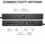 Dell WD19S Docking Station Bundle with USB-C and Dual Monitor Support - Complete Package Includes Dell WD19S Dock, 180W Power Adapter, Thunderbolt 3 & Ethernet Cable, Microfiber Cloth (Renewed)