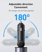 iPhone Car Charger 4 in 1 Fast USB Car Phone Charger 20W Double Lightning Retractable Cables 31.5 Inch and 2 USB Ports Car Charger Adapter for iPhone 14/13/12 Pro Max/XR/XS,Samsung,Pixel,iPad