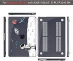 Teryeefi Compatible with MacBook Air 13 inch Case 2025 2024 2023 2022 M4 A3240 M3 A3113 M2 A2681, Plastic Hard Shell&Keyboard Cover&Type C for MacBook Air 13.6 inch Case,Astronaut A008