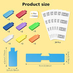 24 Set Smart NFC Cable Labels - 8 Colors Reusable Write-On Wire Labels with Blank NFC Tags Stickers, Programmable Cord Identification Labels for Electronics Cable Management, Rectangle