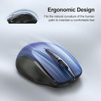 TECKNET Rechargeable Wireless Mouse, 2.4G Silent Mouse, Quiet Click, 6 Adjustable 4800 DPI, Cordless Computer Mice, Ergonomic Mice for Laptop, 6 Buttons USB-A for Chromebook, Ergo Grip - Blue