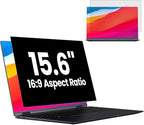 HD Laptop Privacy Screen 15.6 inch, Upgraded Laptop Privacy Screen for 16:9 Widescreen Removable Anti Glare Cover and Blue Light UV-Blocking Filter