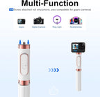 Aluminum Alloy Selfie Stick Tripod with Remote, Foldable Travel Tripod Stand 270 Rotation Compatible with iPhone/Android/Go Pro Camera