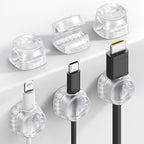 6Pack Cord Organizer, Office Desk Accessories - Lamicall Clear Cable Management Clips, Home Workspace Halloween Organization Accessories, Nightstand Desk Decor, Dorm Room Desktop Gadget Essentials