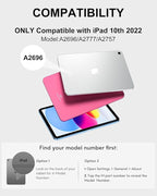 D DINGRICH for iPad 10th Generation Case with Keyboard (10.9", 2022), Smart Folio Leather Cover with Pencil Holder, Rechargeable, Magnetic Wireless Keyboard for 10.9 inch Apple iPad 10th Gen, Black