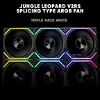 Jungle Leopard Interstellar V2 RS 120mm PC Reverse Blade Case Fan Infinity Mirror Module Daisy-Chain ARGB Fan Triple Pack Suitable Computer Cooling Fans 360mm AIO Cooler(Black-3Pack)