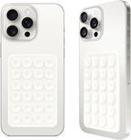 2PCS Silicone Suction Phone Case Mount,Non Slip Suction Cup, Hands-Free Phone Accessories Holder for Selfies and Videos,Silicone Adhesive Stand Sticky for Cell Phone White