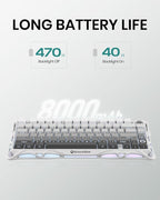 GravaStar Mercury K1 75% Wireless Mechanical Gaming Keyboard, Aluminum Alloy Exoskeleton Design, Gasket Custom Keyboard Hot-Swap Socket, Linear Switches, RGB Backlit