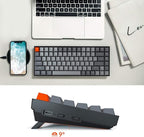 Keychron K2 75% Layout Bluetooth Mechanical Keyboard K Pro Red Switch/White LED Backlit/Anti Ghosting/N-Key Rollover/84 Key USB C Wired Computer Keyboard for Mac Windows-Version 2