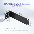 Rack Mount Kit for 7.9 inch Switches, Adjustable Rack Ears for Netgear, Cisco, D-Link, TRENDnet and HP Products, Mount 7.9" Wide to 19" Equipment, Adjustable Hole Distance 14-30mm