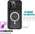 Battery Case for iPhone 15 Pro Max,12000mAh Rechargeable Portable Charging Case with Wireless Charging Compatible for iPhone 15 Pro Max (6.7 inch) with Carplay Extend Battery Pack Charger Case (Black)