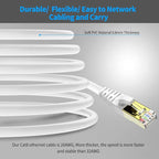 KASIMO CAT 8 Ethernet Cable Shielded SFTP Internet Network Patch Cord, Heavy Duty High Speed LAN Cables w Gold Plated RJ45 Connector Professional for Router, Modem, Gaming(10 Feet, 10 Pack White)