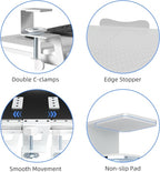 suptek Keyboard Tray Under Desk Pull Out with C Clamp Mount, Computer Keyboard & Mouse Tray, 25.6 (30 Including Clamps) x 11.8 inch Slide-Out Platform Computer Drawer for Typing, Carbon White, DSF1DJW