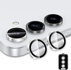 for Samsung Galaxy A16 Camera Lens Protector, Individual Metal Ring Tempered Glass Lens Cover, [Strong Adsorption] Scratch Resistant Ultra-Thin HD Clear Lens Cover, 1 Set-Slivery Ring