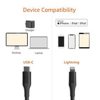 Amazon Basics USB-2.0 Type C to Lightning Cable (MFi Certified), 10 ft, Black